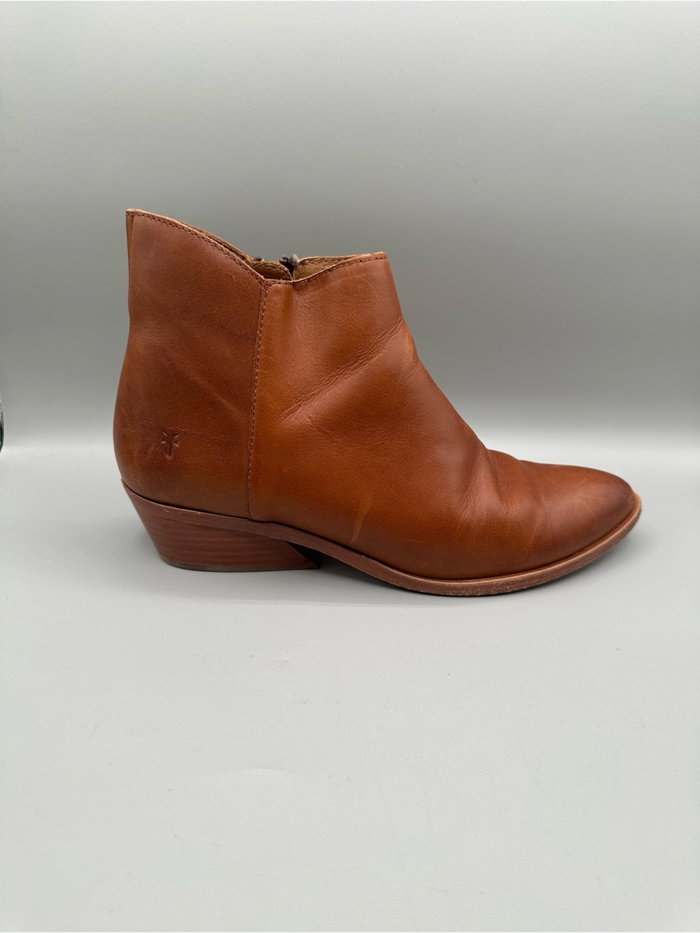 Frye Farrah Inside Zip Booties Women Size 8 Brown Leather Ankle